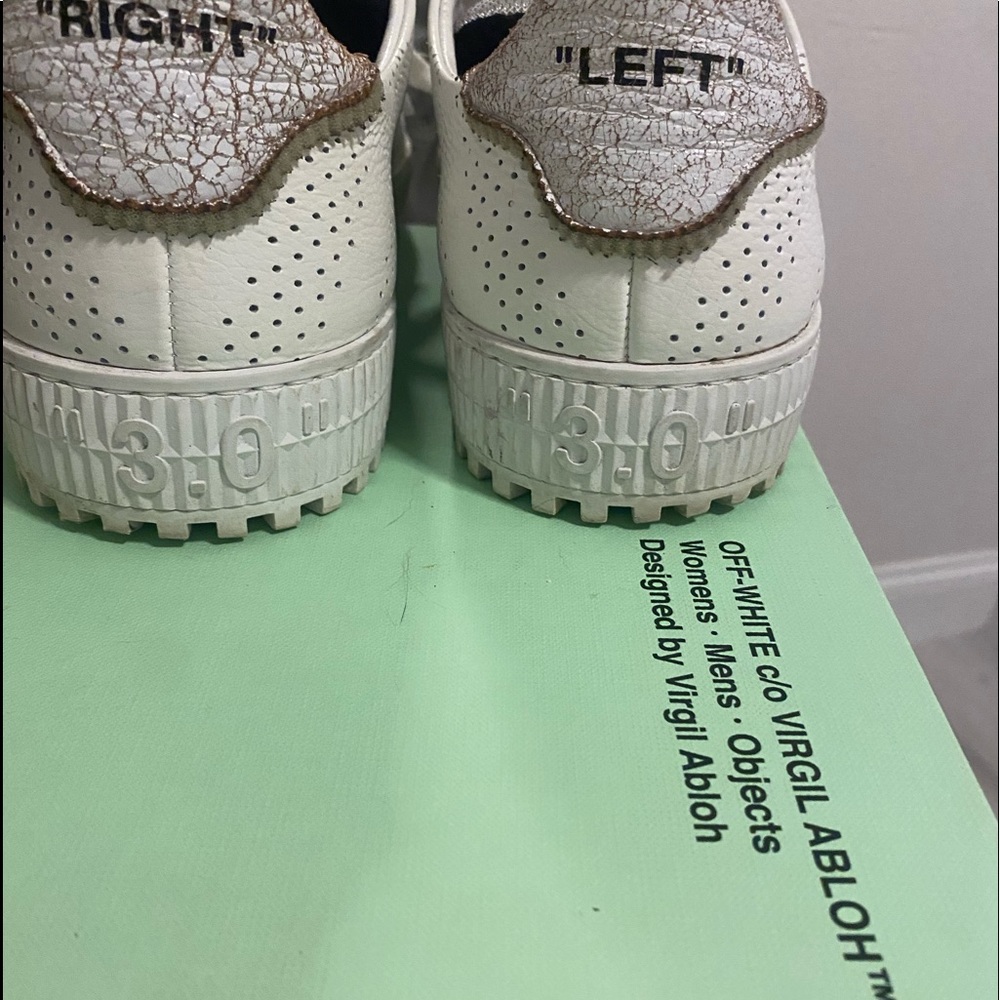Used OFF-WHITE 2013 c/o VIRGIL ABLOH ITALIAN 3.0 LEATHER POLO SNEAKERS VERY RARE - Picture 7 of 9